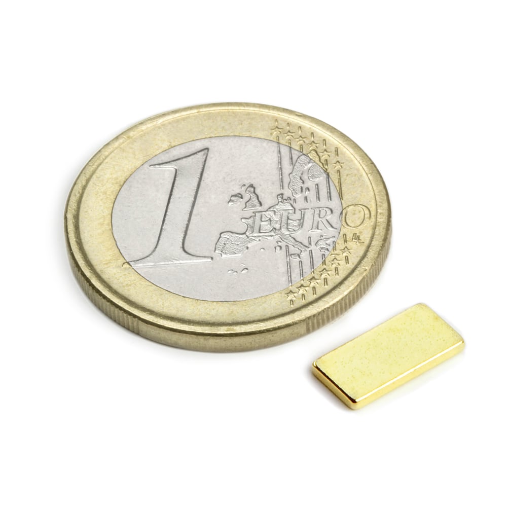 Block magnet gold 10x5x1 mm