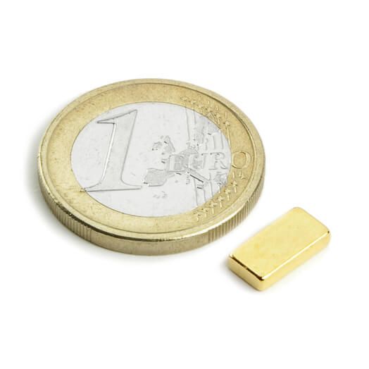 Block magnet gold 10x5x2 mm