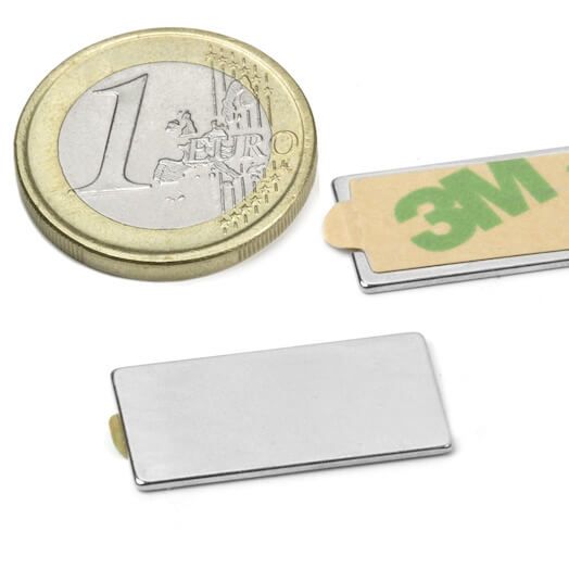 Block magnet w/glue 25x12x1 mm (20 pcs)