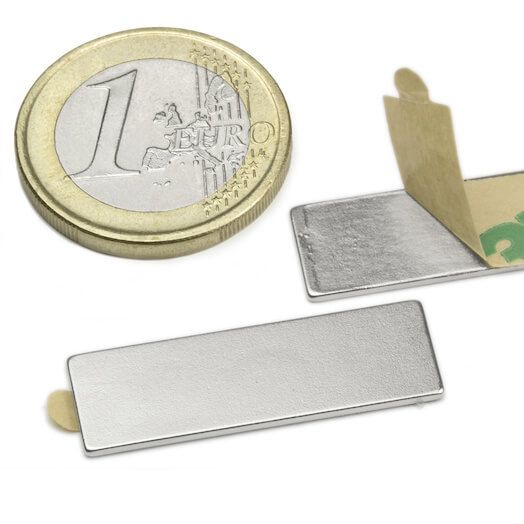 Block magnet w/glue 30x10x1 mm (20 pcs)