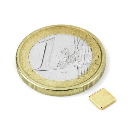 Block magnet gold 5x5x1 mm