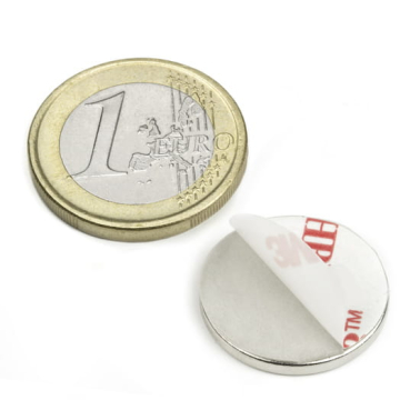 Skivemagnet m/lim, 10 styk, 20x2 mm