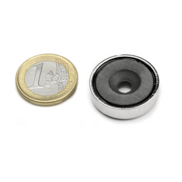 Undersænket ferrit pottemagnet 25x7 mm