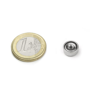 Pottemagnet med indvendigt gevind 10x4,5 mm