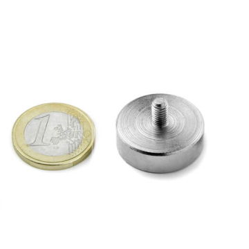 Pottemagnet med gevindbolt 25x16 mm