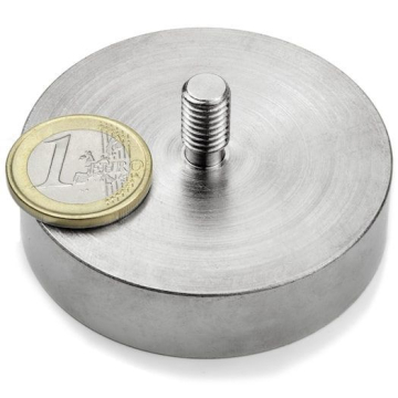 Pottemagnet med gevindbolt 60x30 mm
