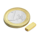 Block magnet gold 10x4x2 mm