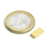 Block magnet gold 10x5x2 mm