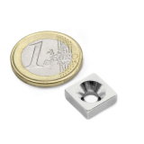 Screw-on block magnet 12x12x4 mm