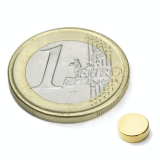 Disc magnet 6x2 mm gold