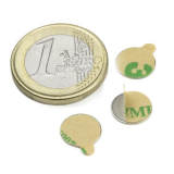 Skivemagnet m/lim, 20 styk, 10x0,6 mm