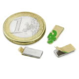 Neodym block magnet (self-adhesive), 10x5x1 mm