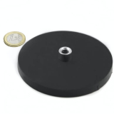 Rubber coated pot magnet with screw socket 88x17 mm