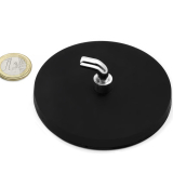Rubber coated pot magnet 88 mm + angle hook 