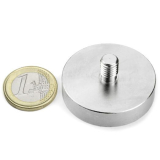 Pot magnet with threaded stem 40x20 mm