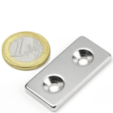 Screw-on block magnet 40x20x4 mm