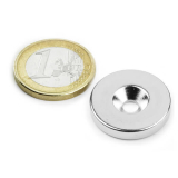 Screw-on disc magnet 23x4 mm