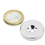 Screw-on disc magnet 27x4 mm