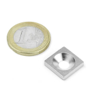 Countersunk metal plate 15x15x3 mm