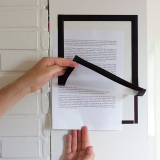 Self-adhesive and magnetic document holder A4