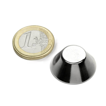 Neodym keglemagnet, Ø 25x13 mm, højde 10 mm