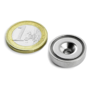 Undersænket pottemagnet 20x6 mm