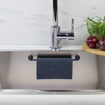 Magnetic dishcloth holder - Black Aluminum with extra strong magnets