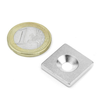 Countersunk metal plate 20x20x3 mm