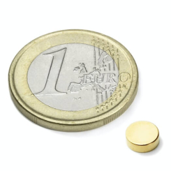 Disc magnet 6x2 mm gold