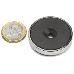 Ferrite countersunk pot magnet 40x8 mm