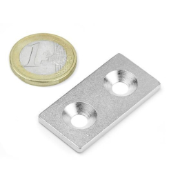 Countersunk metal plate 40x20x3 mm