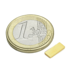 Blokmagnet guld 10x4x1 mm