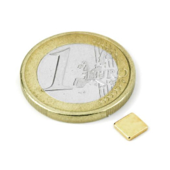 Blokmagnet guld 5x5x1 mm