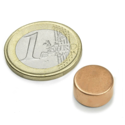 Skivemagnet kobber 12x6 mm