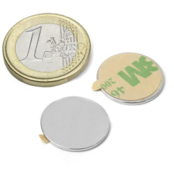 Skivemagnet m/lim, 10 styk, 18x1 mm