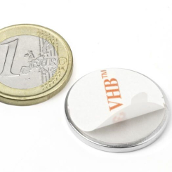 Skivemagnet m/lim, 10 styk, 25x2 mm
