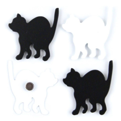 Magneter Kitty svart/vit 4 styck