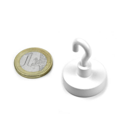 Neodym krogmagnet, hvid 25x30 mm