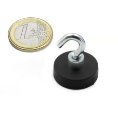 Gummibelagt pottemagnet 22 mm med krog