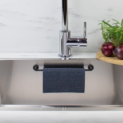 Magnetisk karkludholder i sort aluminium + karklud