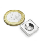 Screw-on block magnet 15x15x4 mm