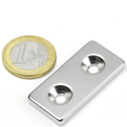 Screw-on block magnet 40x20x4 mm