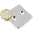 Screw-on block magnet 40x40x4 mm
