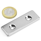 Screw-on block magnet 60x20x4 mm