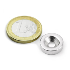 Screw-on disc magnet 15x4 mm