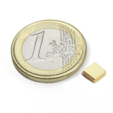 Blokmagnet guld 5x5x2 mm