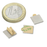 Blokmagnet m/lim 20 styk, 10x10x1 mm