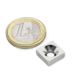 Screw-on block magnet 12x12x4 mm
