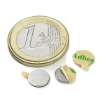 Skivemagnet m/lim, 20 styk, 8x0,75 mm