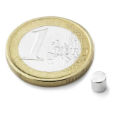 Neodym skivemagnet, 4x4 mm